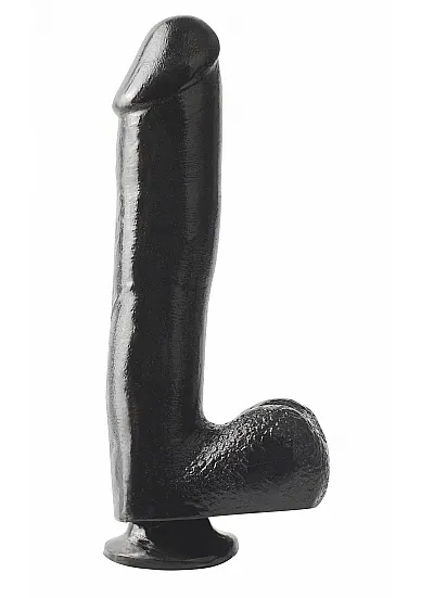 Dildo realistyczne z przyssawką - PIPEDREAM Basix Rubber Works 10" Dong with Suction Cup Czarny