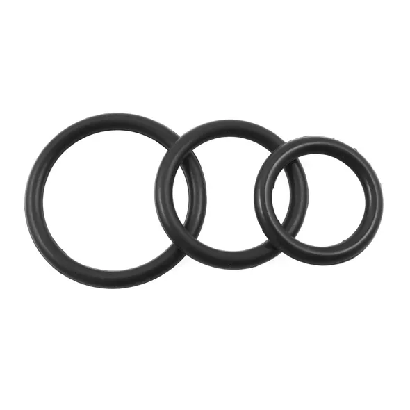 Pierścienie silikonowe - Perfect Fit Silicone 3 Ring Kit Mix Black Zestaw