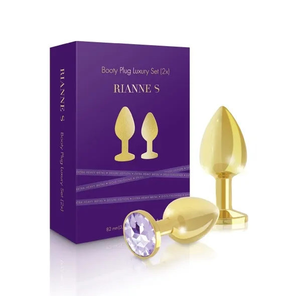 Luksusowe złote plugi analne - Rianne S Booty Plug Luxury Set 2x Gold