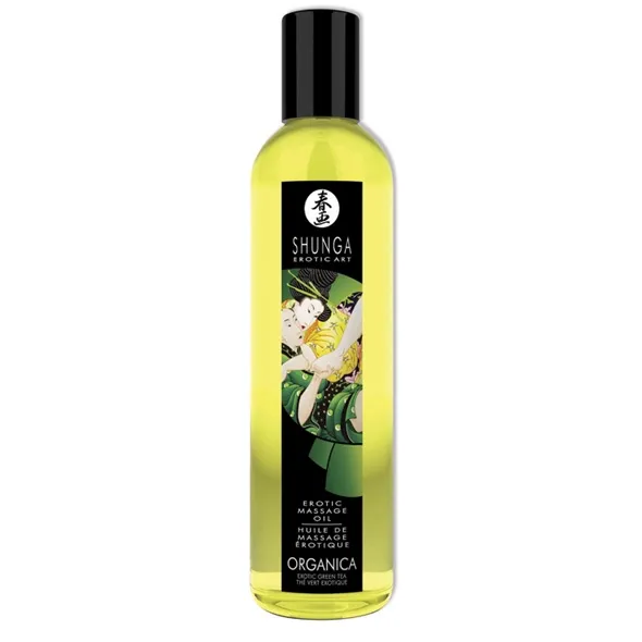 Organiczny olejek do masażu - Shunga Massage Oil Organic Green Tea Zielona Herbata