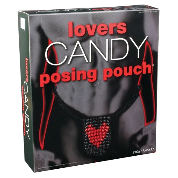 Męskie stringi z cukierków z sercem - Lovers Candy Posing Pouch