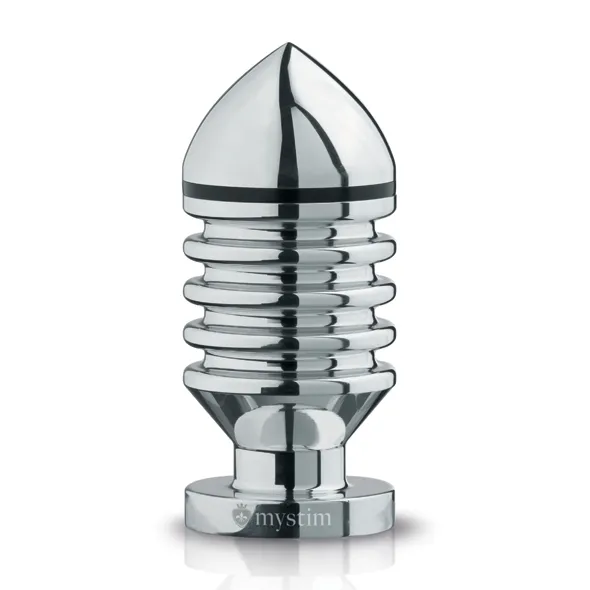 Bipolarny Plug analny elektroseks z aluminium medycznego - Mystim Hector Helix Buttplug rozmiar L