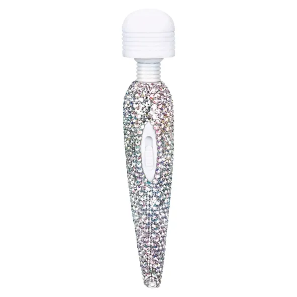 Masażer łechtaczki z kryształów Swarovsky - Bodywand Crystalized USB Wand Massager