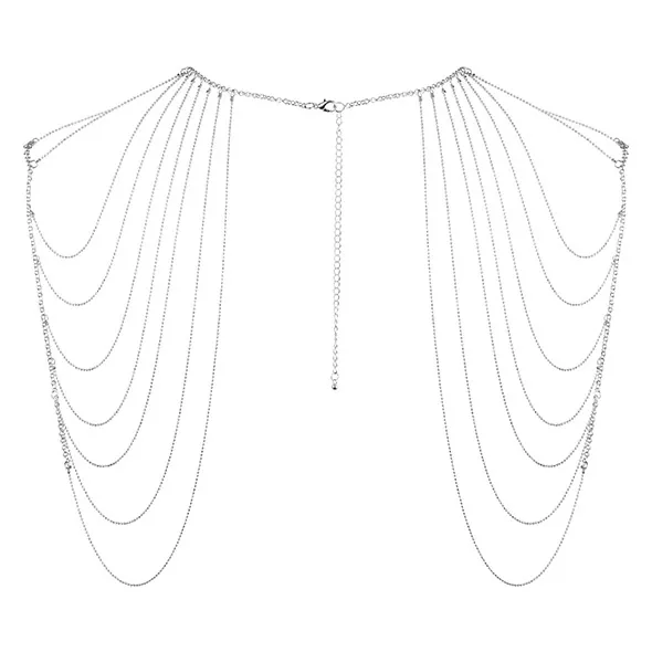 Niezwykła ozdoba naramienniki z łańcuszków - Bijoux Indiscrets Magnifique Shoulder Jewelry Srebrny