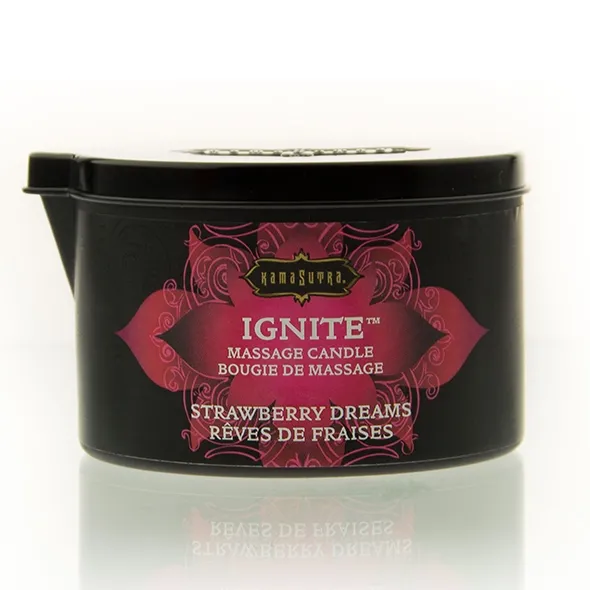 Świeca zapachowa do masażu  bez parfiny - Kama Sutra Massage Candle Truskawka - duża 170gram