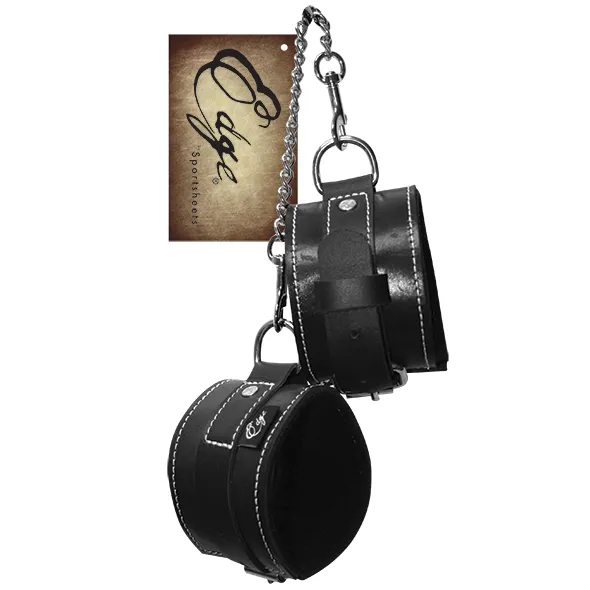 Kajdanki skórzane - Sportsheets Edge Leather Wrist Restraints