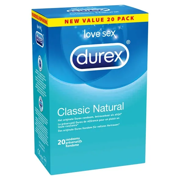 Prezerwatywy klasyczne - Durex Classic Natural Condoms 20 szt