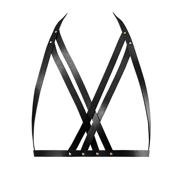 Uprząż jak stanik - Bijoux Indiscrets Maze Halter Bra Harness Czarny