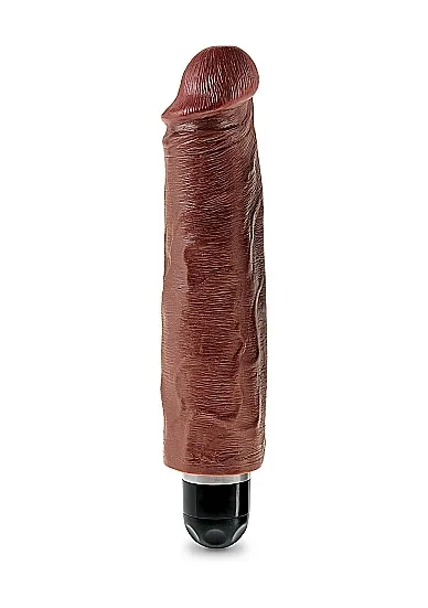 Pipedream King Cock -  dildo realistyczne WIBRACJE duży silny BRĄZOWE PVC - 18cm (7")