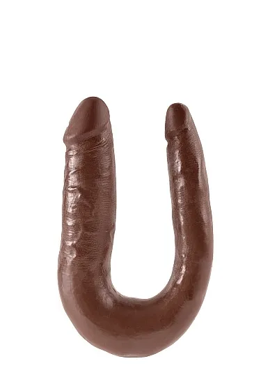 Pipedream King Cock - dildo DWIE GRUBOŚCI PODWÓJNE brązowe PVC - MAŁE