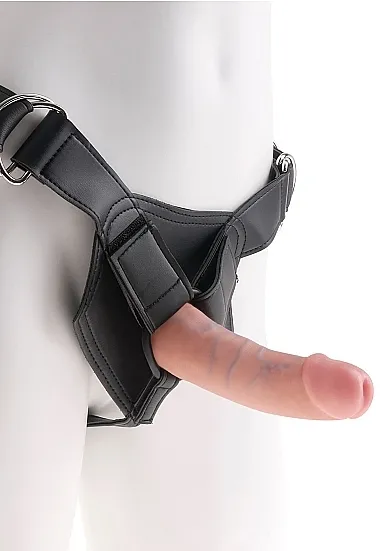 Pipedream King Cock - UPRZĄŻ Strap-on + DILDO 15cm (6") naturalne