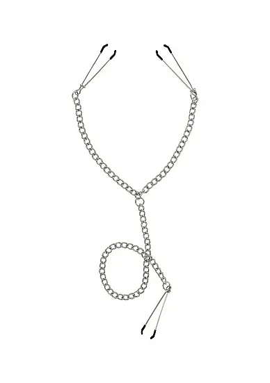 XR Brands Master Series - Zaciski na sutki ŁAŃCUCH stymulacja