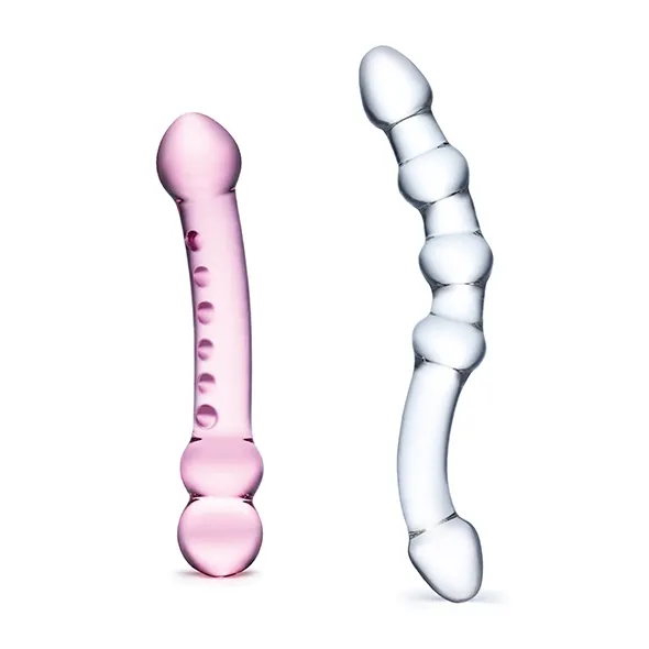 Zestaw dildo szklanych - Glas Pleasure Set Double Pleasure Glass Dildo Set