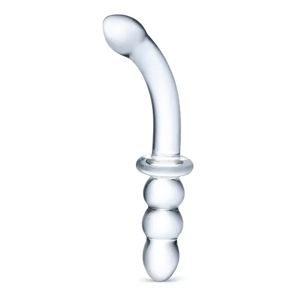 Dildo do punktu G dwustronne - Glas Ribbed G-Spot Glass Dildo