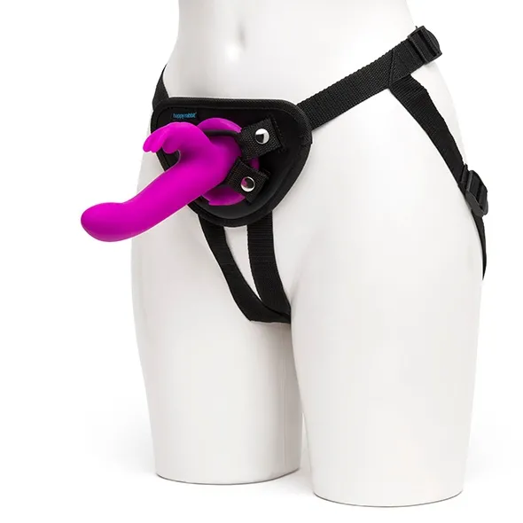 Wibrator z uprzężą - Happy Rabbit Vibrating Strap-On Harness Set