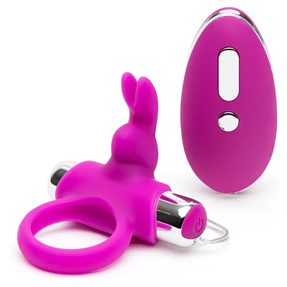 Pierścień na penisa z wibracjami i pilotem - Happy Rabbit Remote Control Cock Ring