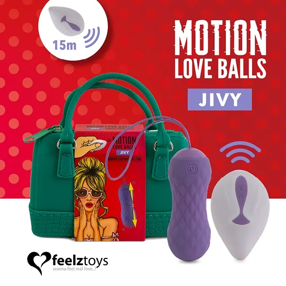 Zdalnie sterowane jajeczko stymulujące - Feelztoys Remote Controlled Motion Love Balls Jivy