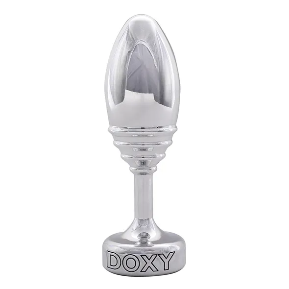 Plug analny metalowy z żebrowaniem - Doxy Butt Plug Ribbed