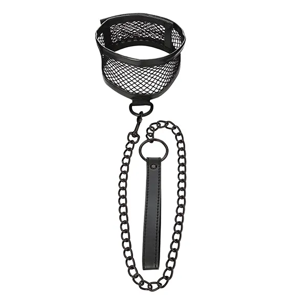 Smycz i obroża z siateczką - S&M Fishnet Collar and Leash