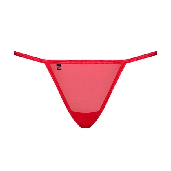 Stringi z kokardą - Obsessive Giftella Thong Red L/XL