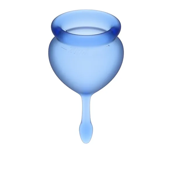 Dwa kubeczki menstruacyjne - Satisfyer Feel Good Menstrual Cup Set   Ciemny niebieski