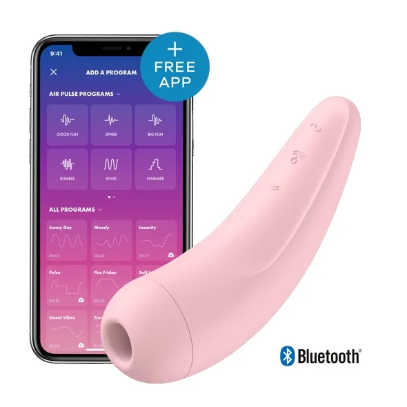Masażer łechtaczki i punktu G sterowany aplikacją - Satisfyer Curvy 2+ Różowy