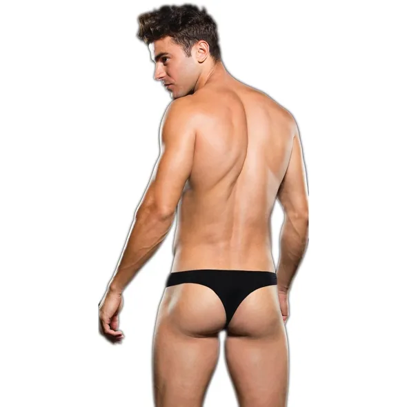 Stringi męskie siateczkowe - Envy Microfiber Thong L/XL Czarny