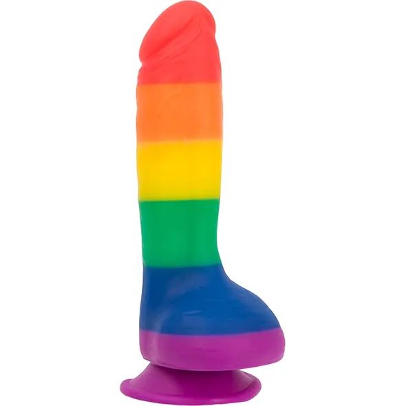 Dildo realistyczne tęczowe - Addiction Justin 8 Inch Dong Rainbow