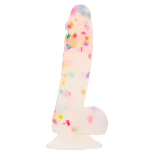 Dildo realistyczne jak w konfetti - Addiction Party Marty Dong 7.5 Inch Frost and Confetti