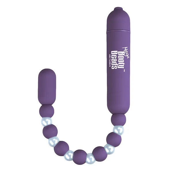 Elastyczne wibrujące kulki analne - PowerBullet Mega Booty Beads with 7 Functions   Fioletowy