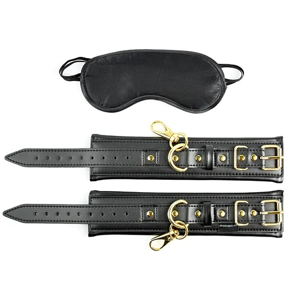 Zestaw kajdanki plus opaska - Sportsheets Cuffs and Blindfold Set Special Edition