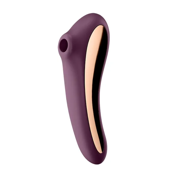 Wibrator i masażer powietrzny 2w1 - Satisfyer Dual Kiss Insertable Air Pulse Vibrator   Fioletowy