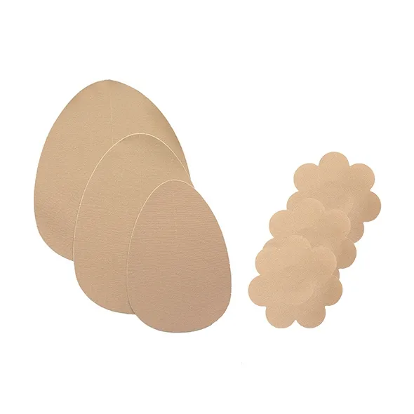 Zestaw plastry podnoszące piersi i nakładki na sutki - Bye Bra Breast Lift Pads + Satin Nipple Covers A-C Cieliste