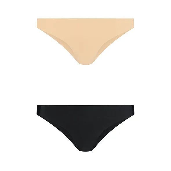 Bezszwowe majtki brazilian dwupak - Bye Bra Invisible Brazilian Cieliste i Czarne XL