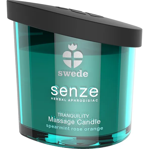 Świeca do masażu erotycznego - Swede Senze Massage Candle  Mięta + Róża + Pomarańcza