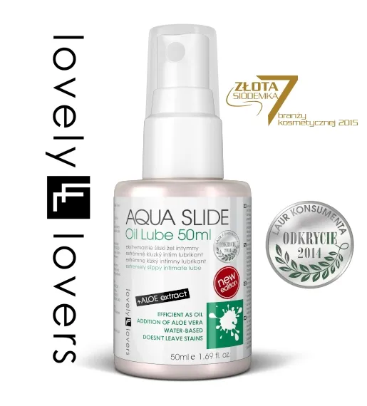 Lovely Lovers AQUA SLIDE Oil Lube 50ml – Olejek Intymny Na Bazie Wody Z Dodatkiem Aloesu