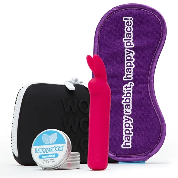Zestaw akcesoriów balsam masażer maseczka - Happy Rabbit Clitoral Pleasure Kit 4 piece