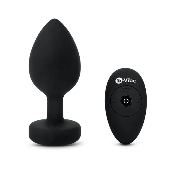 BVibe - Wibrujący Korek Analny Z Pilotem Czarny Jewel Plug XXL