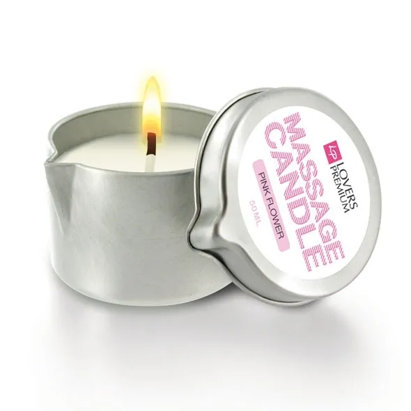 Świeca do masażu LoversPremium Massage Candle - Różowe kwiaty