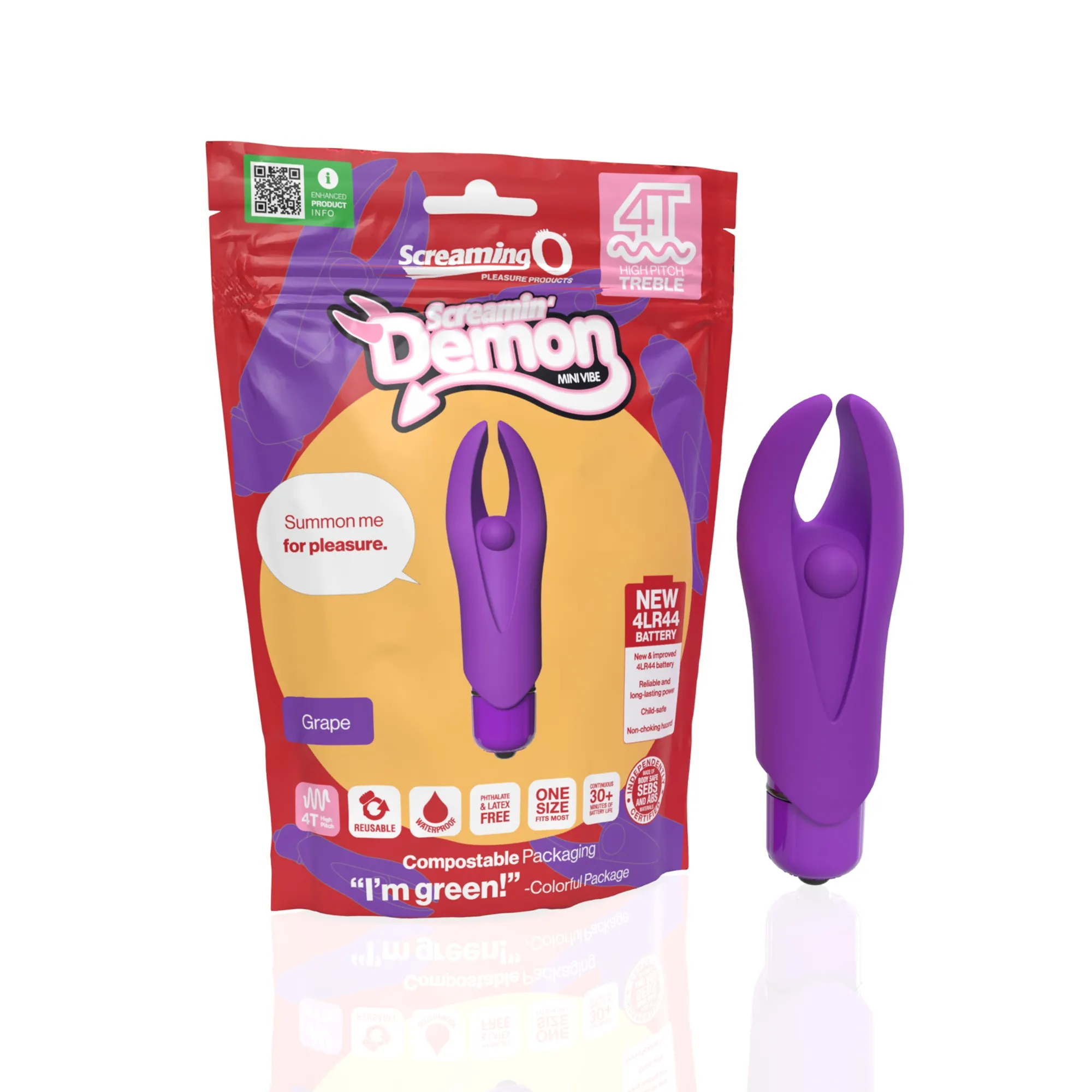 The Screaming O - Mini Wibrator Z Elastycznymi Rogami 4B DemonGrape