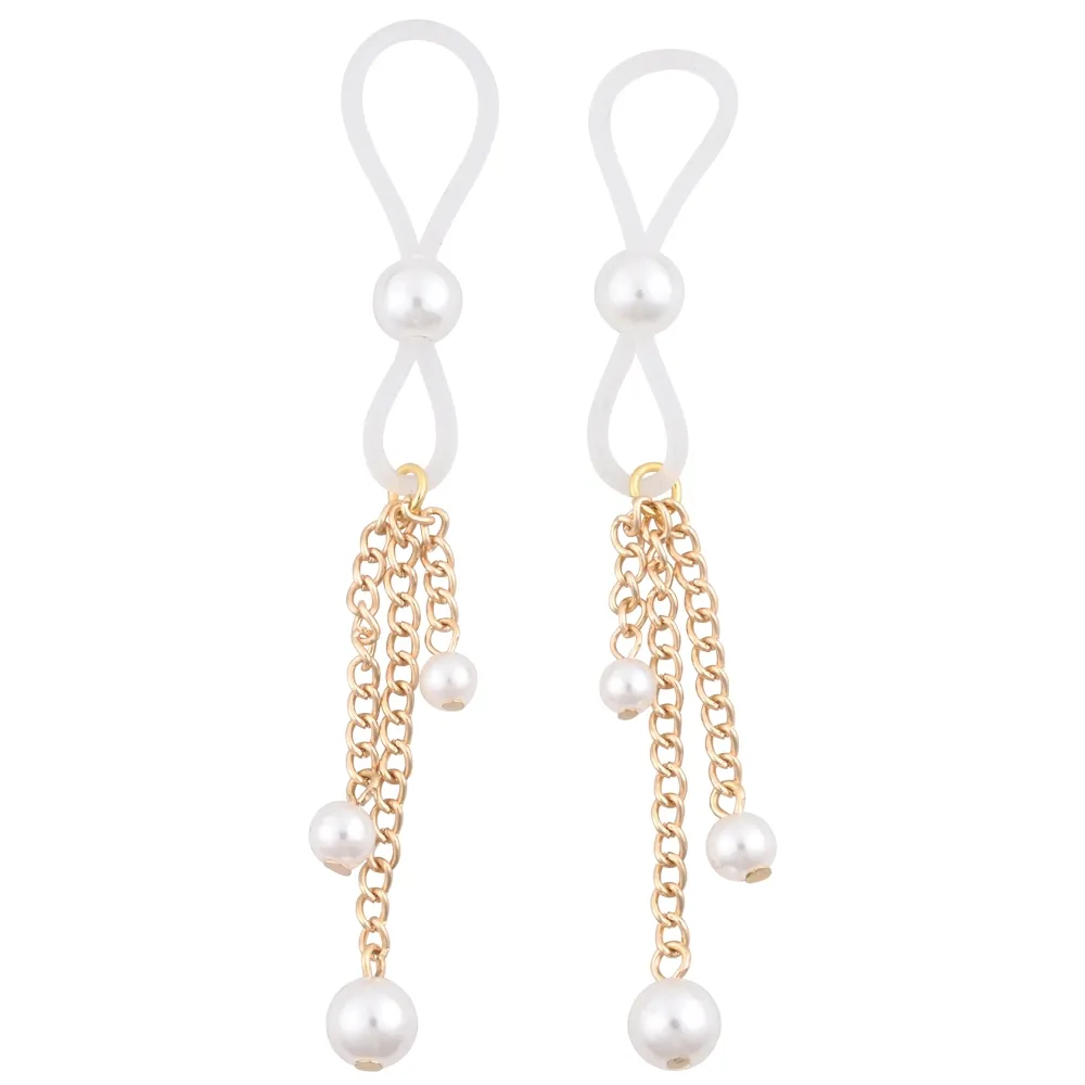 Sportsheets - Złote Zaciski Na Sutki Z Perełkami