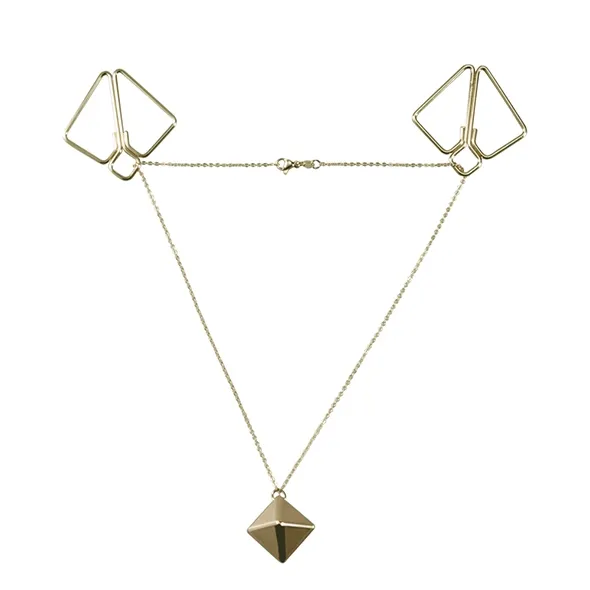 Lockink - Zaciski Na Sutki Z Ciężkim Wisiorkiem Zestaw Złote