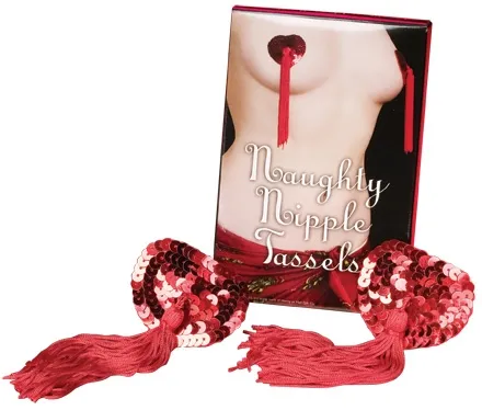 Frędzelki Na Sutki - Naklejki Na Sutki Czerwone Cyrkonie Z Frędzelkami