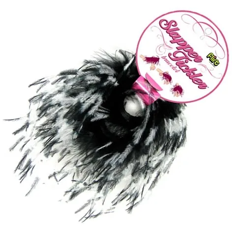 Sportsheets Tickler Bracelet – Bransoleta z piórek do pieszczot biało-czarna