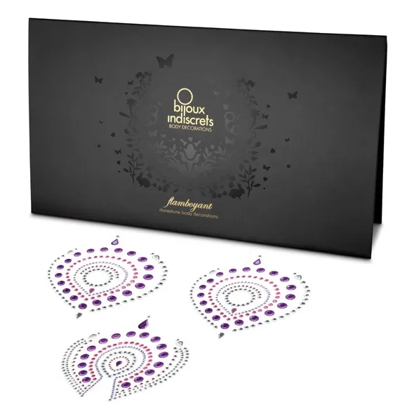 Ozdoby z klejnotów na sutki i ciało - Bijoux Indiscrets Flamboyant fioletowy
