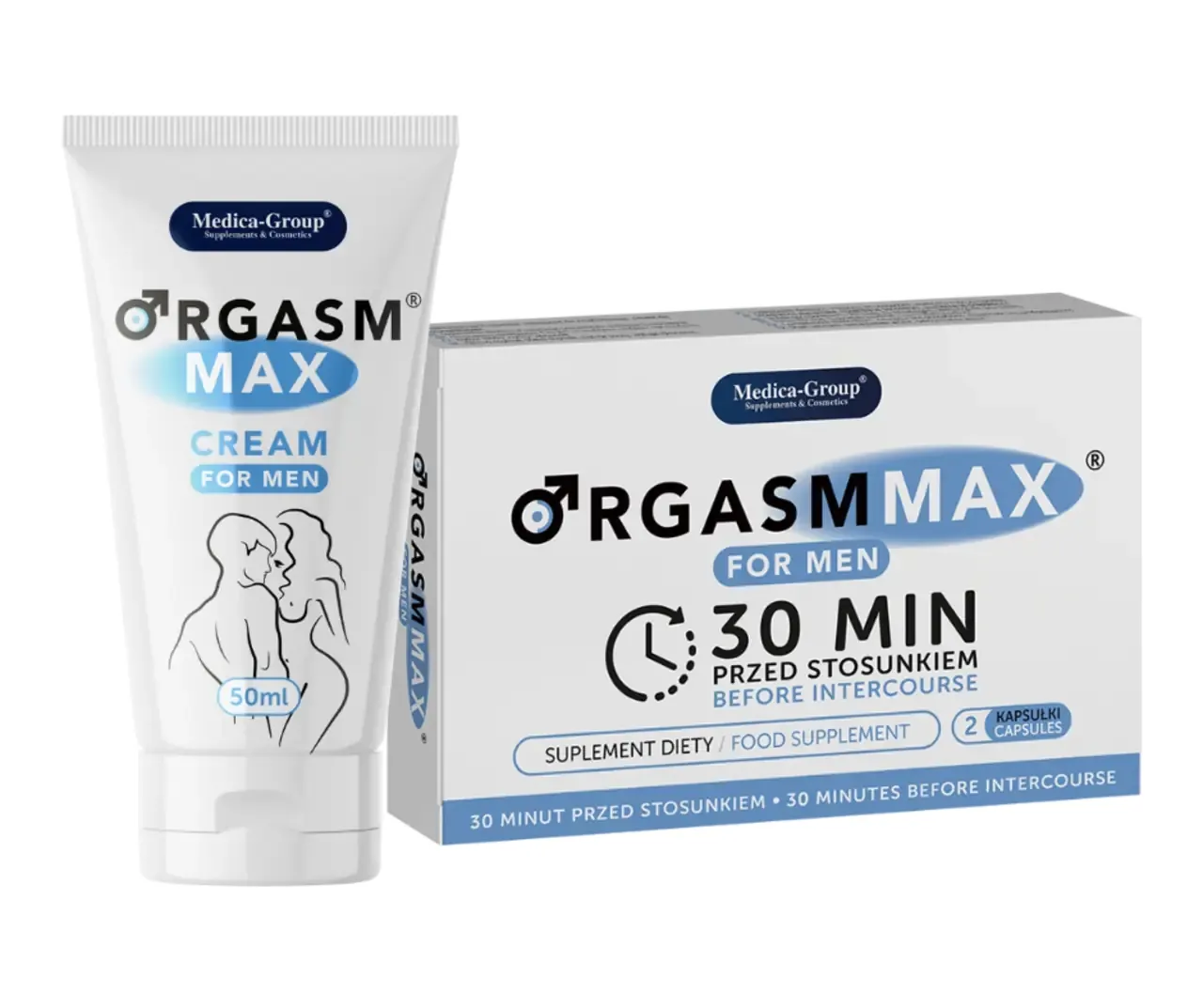 Orgasm Max for Men Kapsułki 2 szt. + Krem 50 ml ZESTAW