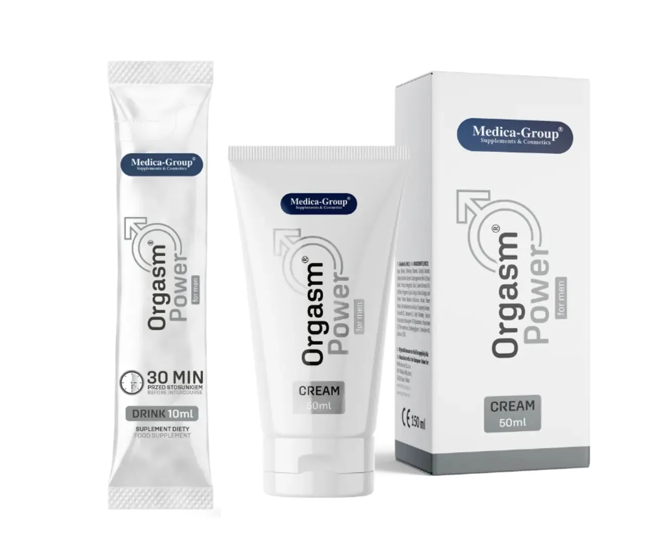 Orgasm Power for Men Drink 10 ml + Cream 50 ml ZESTAW