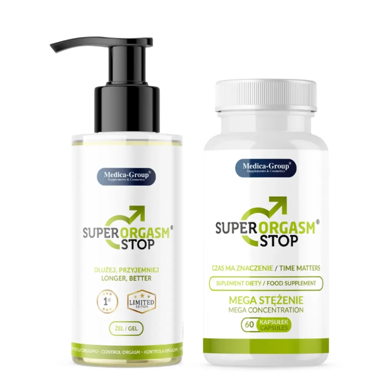 Super Orgasm Stop Żel 150 ml + Kapsułki 60 szt. ZESTAW