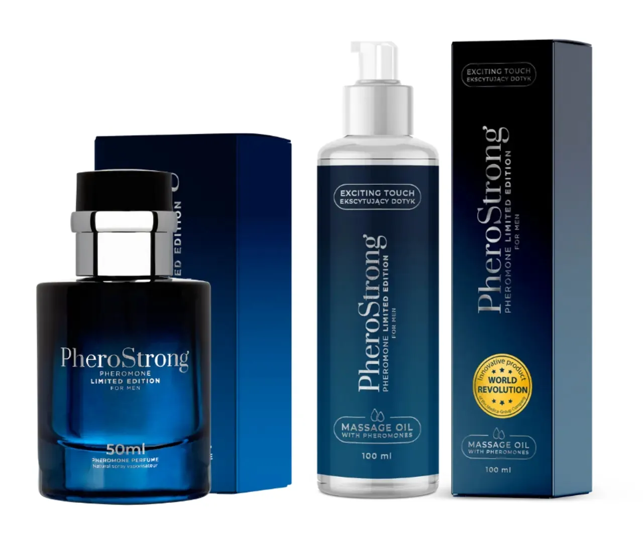 PheroStrong Limited Edition for Men Perfumy 50 ml + Olejek do ciała 100 ml ZESTAW