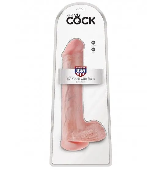 13' Cock With Balls Flesh Dildo Z Jądrami Cieliste 33Cm King Cock